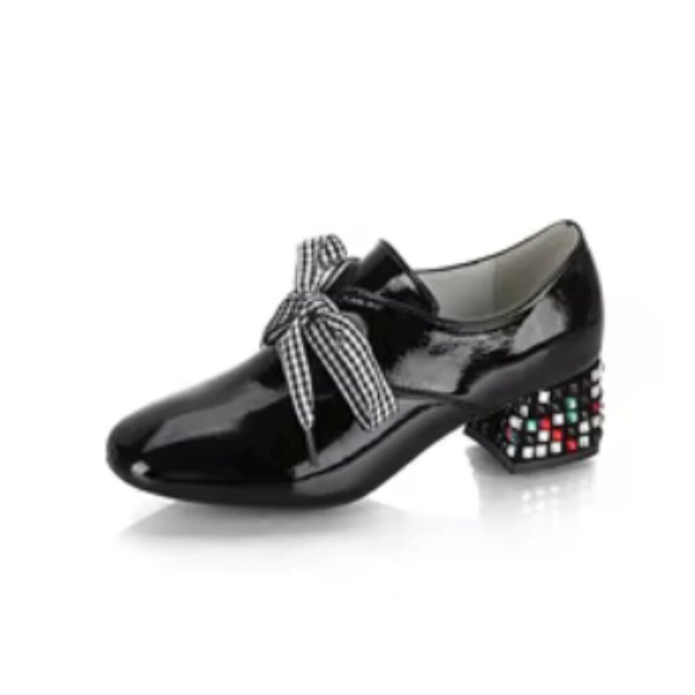 SHEIN Rhinestone Décor Blocked Heel Shoes (Size 7.5)